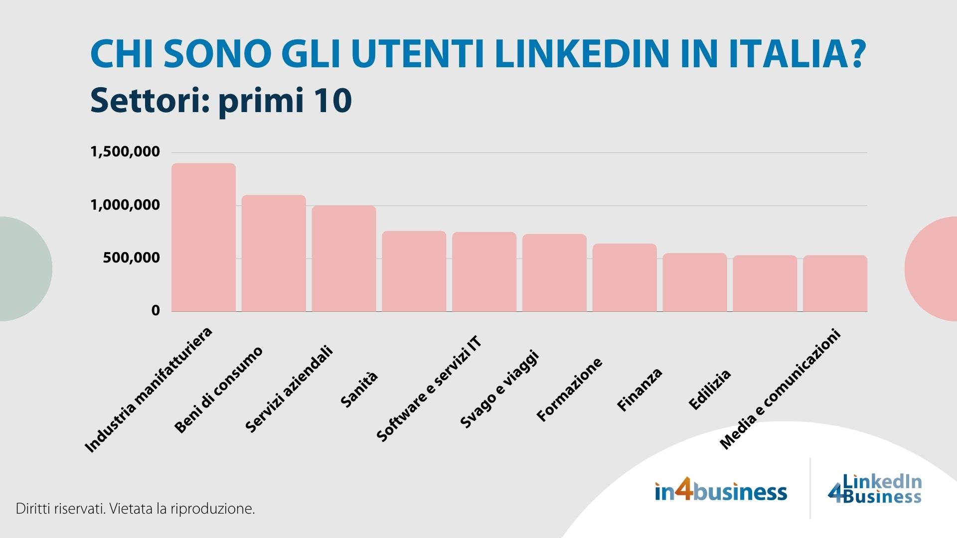 Utenti Linkedin Italia Settori 1